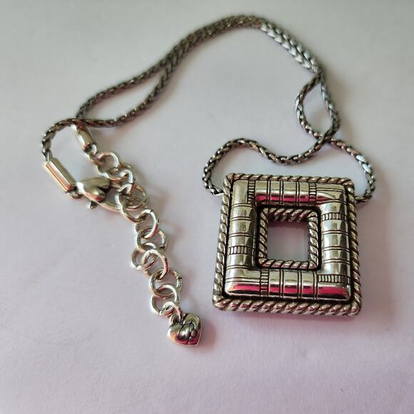 Brighton‎ Blue and White Enamel Square Pendant Necklace - Picture 4 of 7